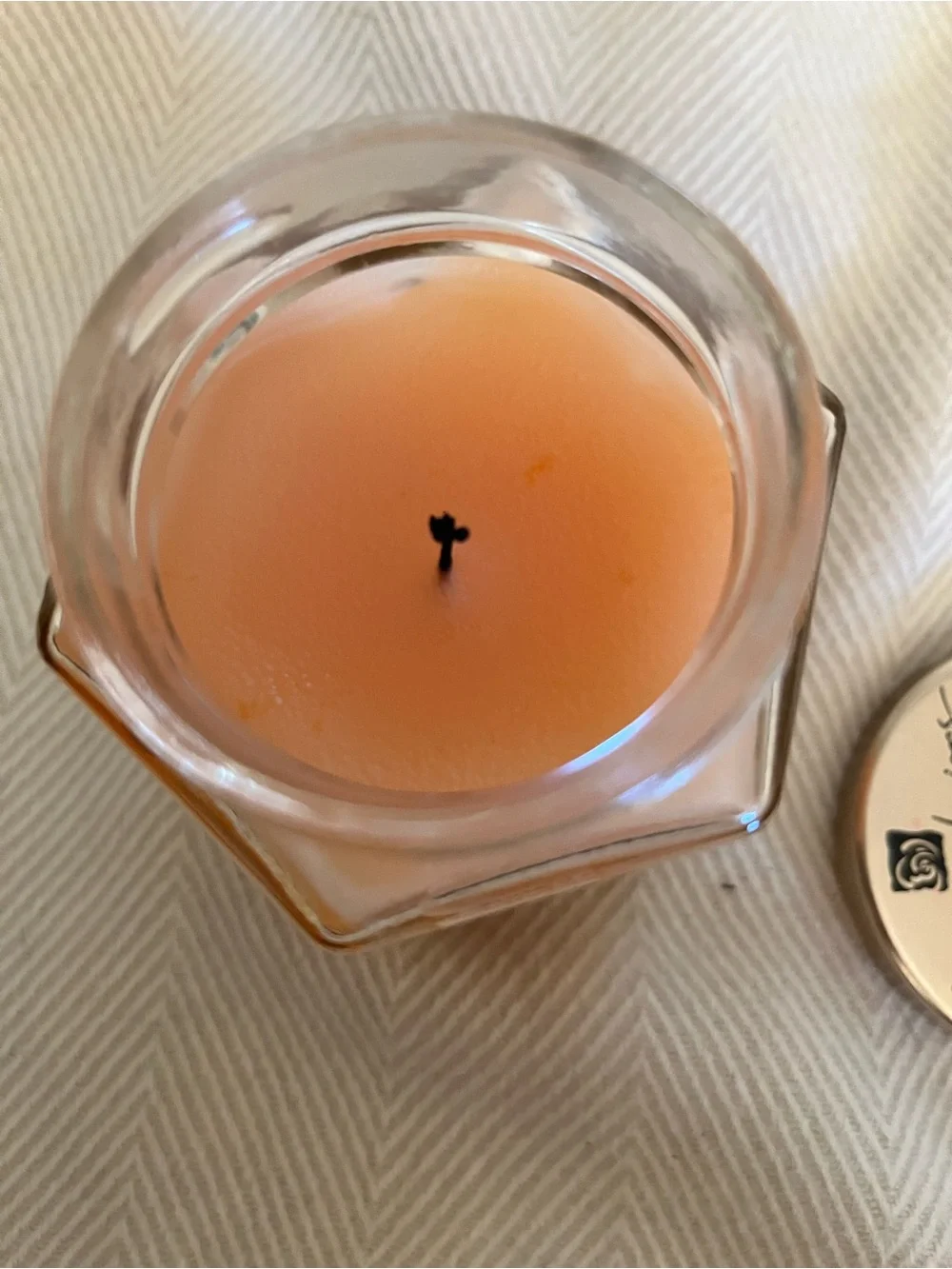 Vintage Home Interiors Jar Candle 7.5 oz PEACHES & CREAM Discontinued